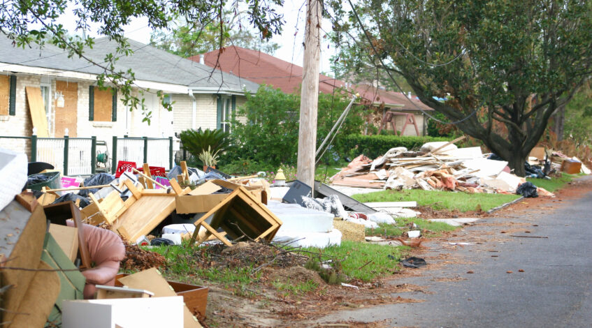 Home damaged by a storm which turned into a declared disaster